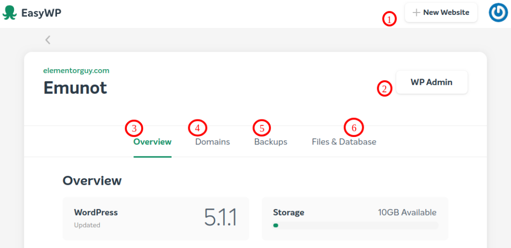 EasyWP-dashboard labeling