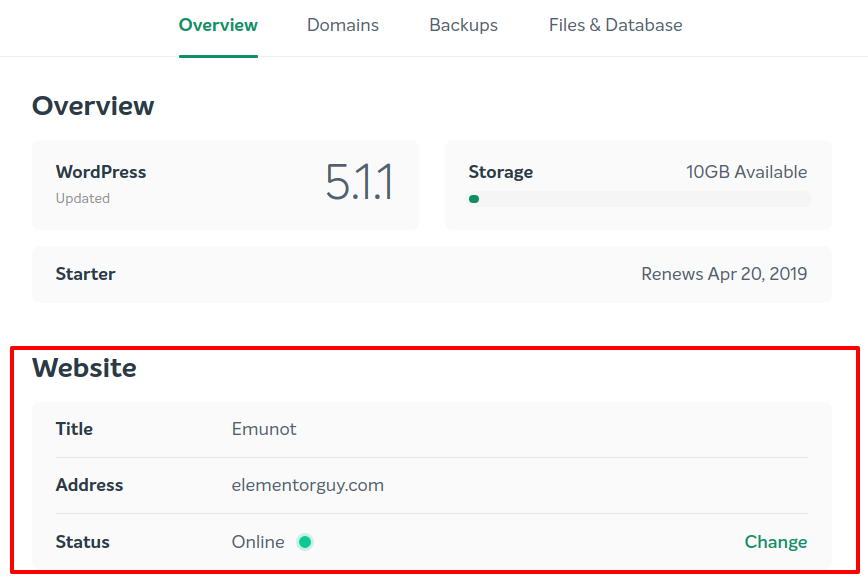 EasyWP website installed for you