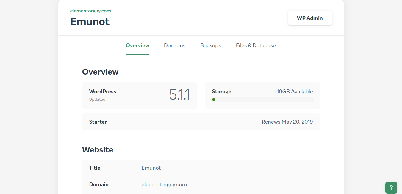 Dashboard Overview